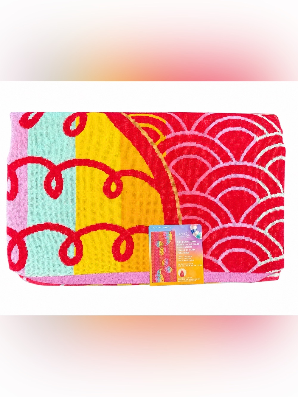 Loftex Kids Mermaid Beach Towel 30x60 100% Cotton NWT - Picture 2 of 7